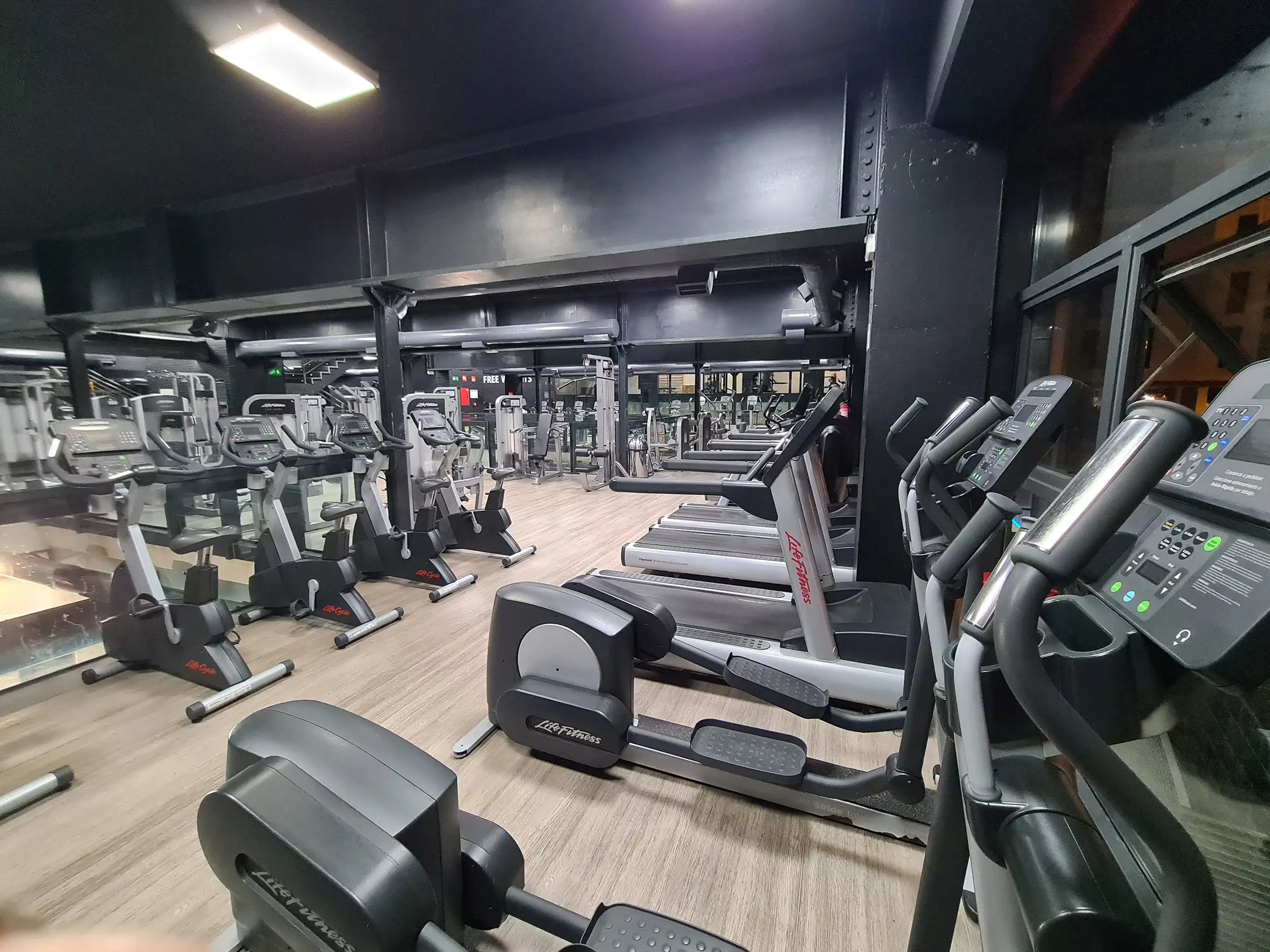 Sala de fitness y musculación, con diversas máquinas de ejercicio